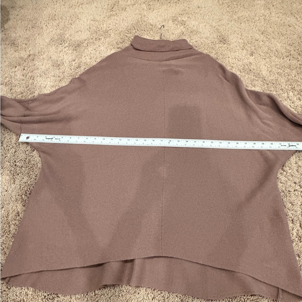 Medium Oversized Turtleneck Batwing Knit Pullover Tunic Sweater taupe long - Picture 13 of 14